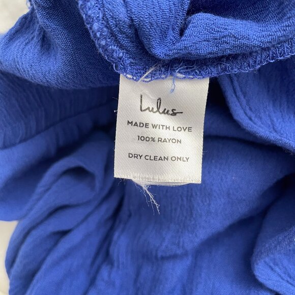 Lulus Lolinda Halter Convertible Jumpsuit Size Medium Blue Gauze - Picture 12 of 13